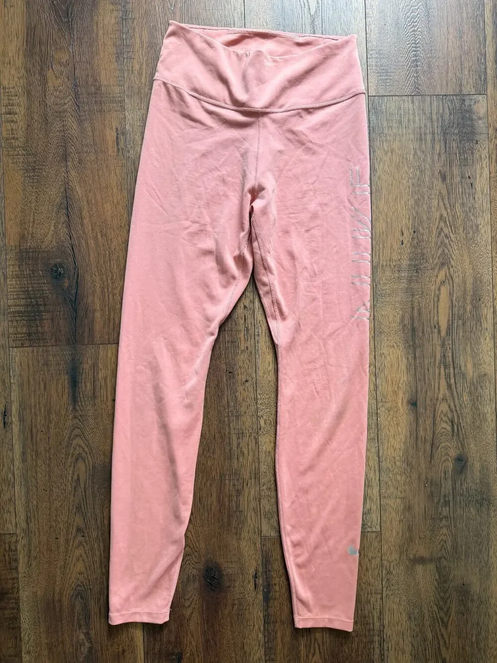 Nike Dri-FIT Pink Logo High Rise Gym Workout Running Leggings Women's L